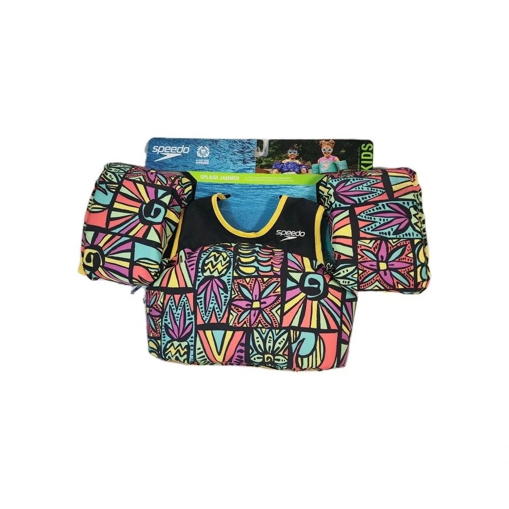 Speedo Kids Splash Jammer Size 33-55 Lbs With Shoulder Strap Blocky Burst New